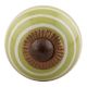 Lime Green Striped Small Ceramic Cabinet Knobs